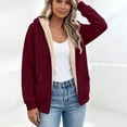 thumbnail image 3 of Mifsaly Womens Sherpa Fleece Lined Jackets Full Zip Hoodies Fall Winter Thermal Daily Going Out Athletic Casual Outfits with Pockets, 3 of 6