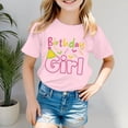 thumbnail image 2 of Rovga T Shirts For Girls Letter Print Short Sleeve Round Neck Tee Tops Simple Wear Light Pink 12-13 Years, 2 of 5