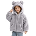 thumbnail image 2 of StSilkitty Baby Boys Girls Fleece Hooded Jacket Zip up Long Sleeve Jacket Coat with Pockets Fall Winter Warm Clothes Size 0-6, 2 of 6