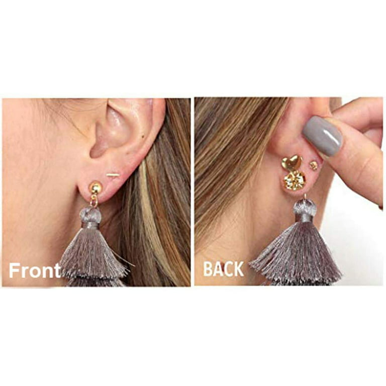 Earring Lifters Hypoallergenic Earring Backs for Droopy Ears Adjustable  Secure Earring Backs Repacements for Heavy Studs Droopy Earrings  (Gold&Silver)