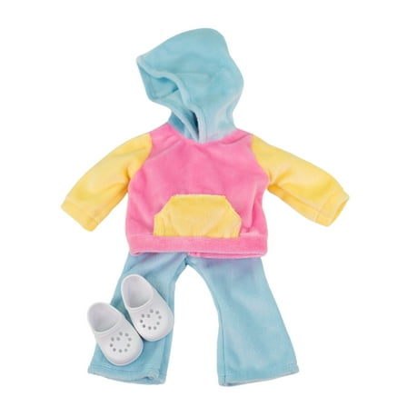 My Life As Loungewear Fashion Set for 18-inch Doll, 3 Pieces Included, Pink Yellow Blue Colorblock
