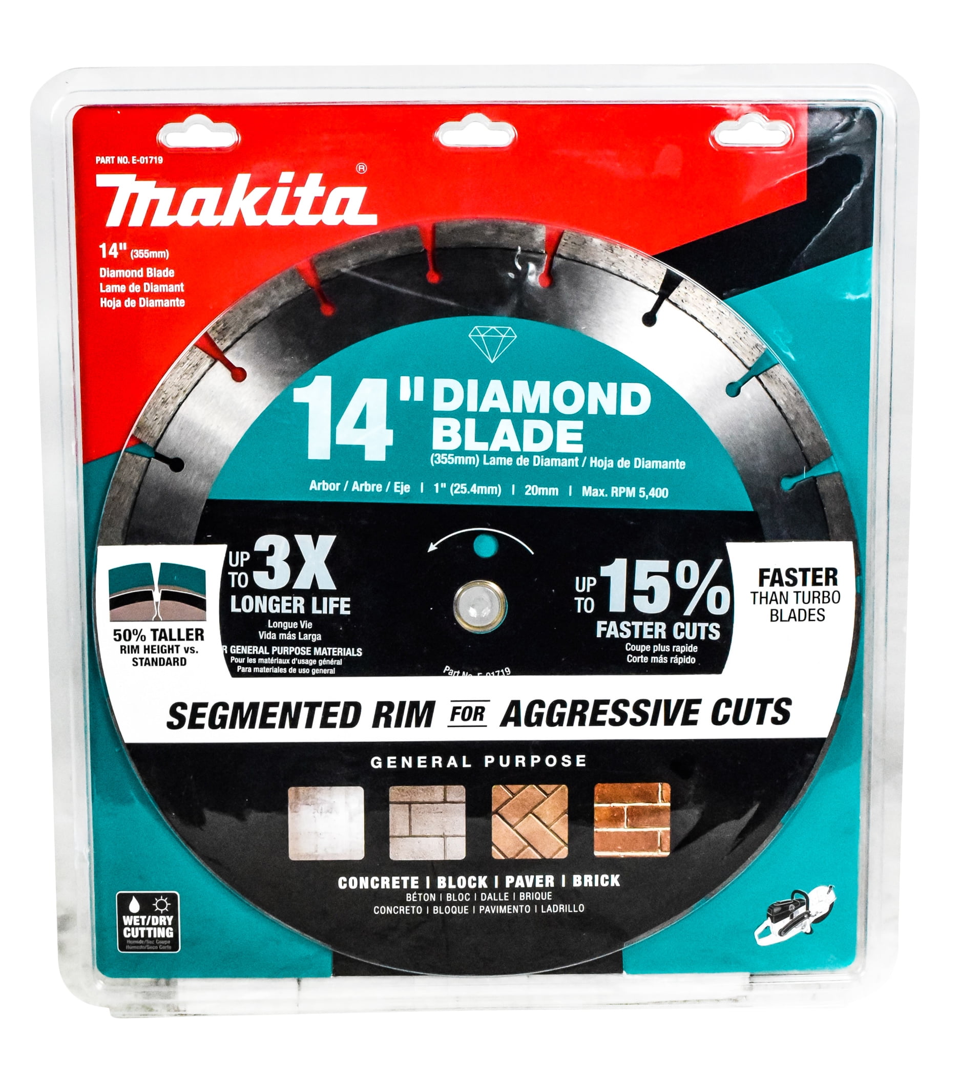 3-Pack Makita 14 in Segmented Rim Diamond Blade for General Purpose B-69646 