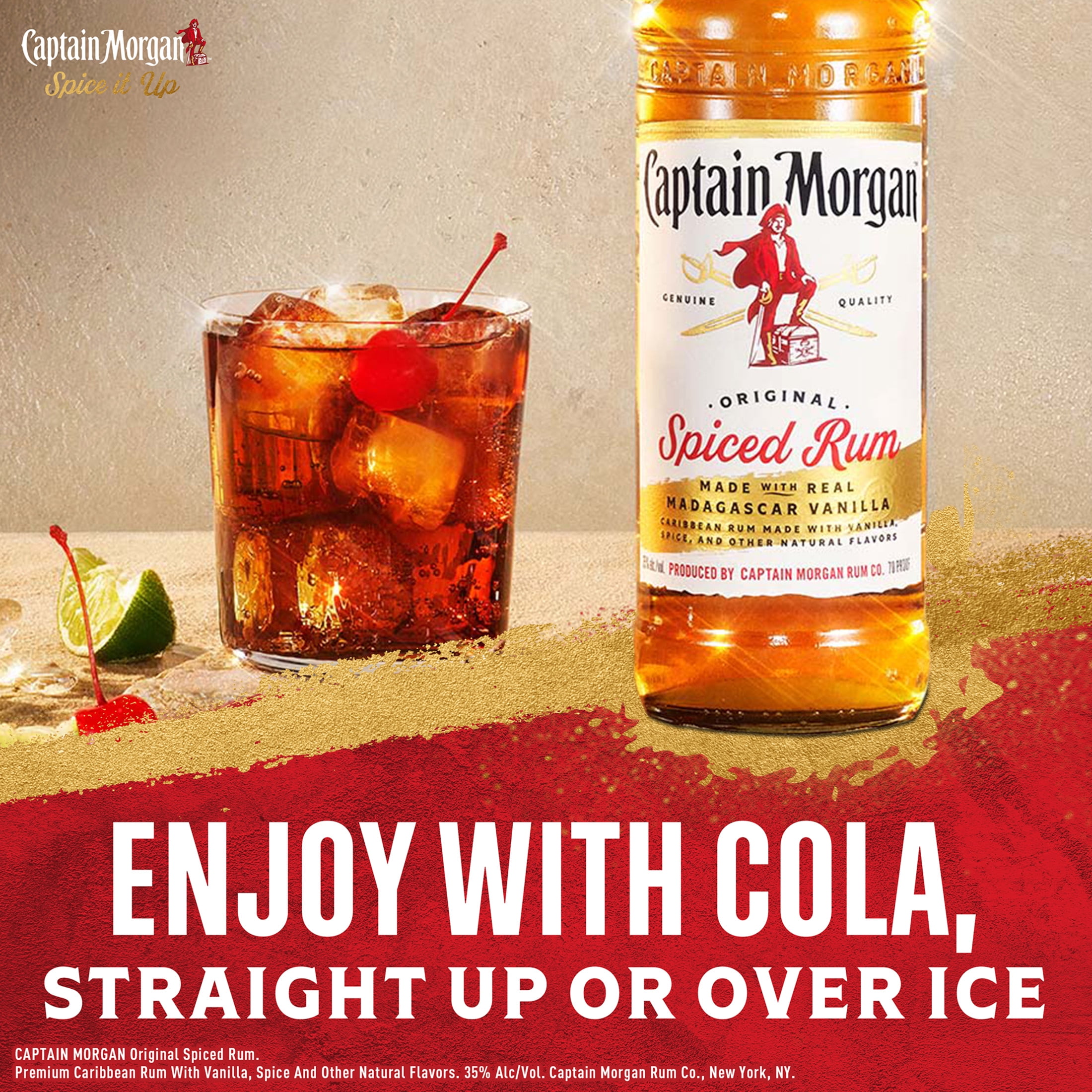 Captain Morgan Original Spiced Rum, 1.75 L Bottle, 35% ABV