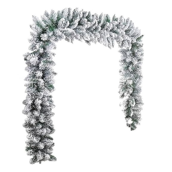 Christmas Garland 106inch Artificial Snow Flocked Christmas Decorations Christmas Decor Garland Realistic DIY-Friendly Flexible PVC Garland for Mantel, Front Door, Window