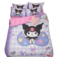 thumbnail image 2 of Sanrio-Conjunto de cuatro piezas de algodón Kulomi para el hogar, Sábana de algodón con dibujos animados para niña, funda de edredón, conjunto cómodo de tres piezas, 2 of 5