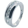 thumbnail image 4 of His Hers Sterling Silver Princess Cut Cz Wedding Ring Set, 4 of 5