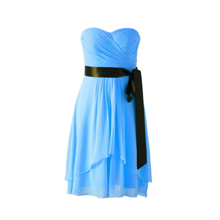Faship Womens Elegant Pleated Sweetheart Neckline Short Formal Dress - 14,Malibu (Best Dresses For Short Curvy Women)