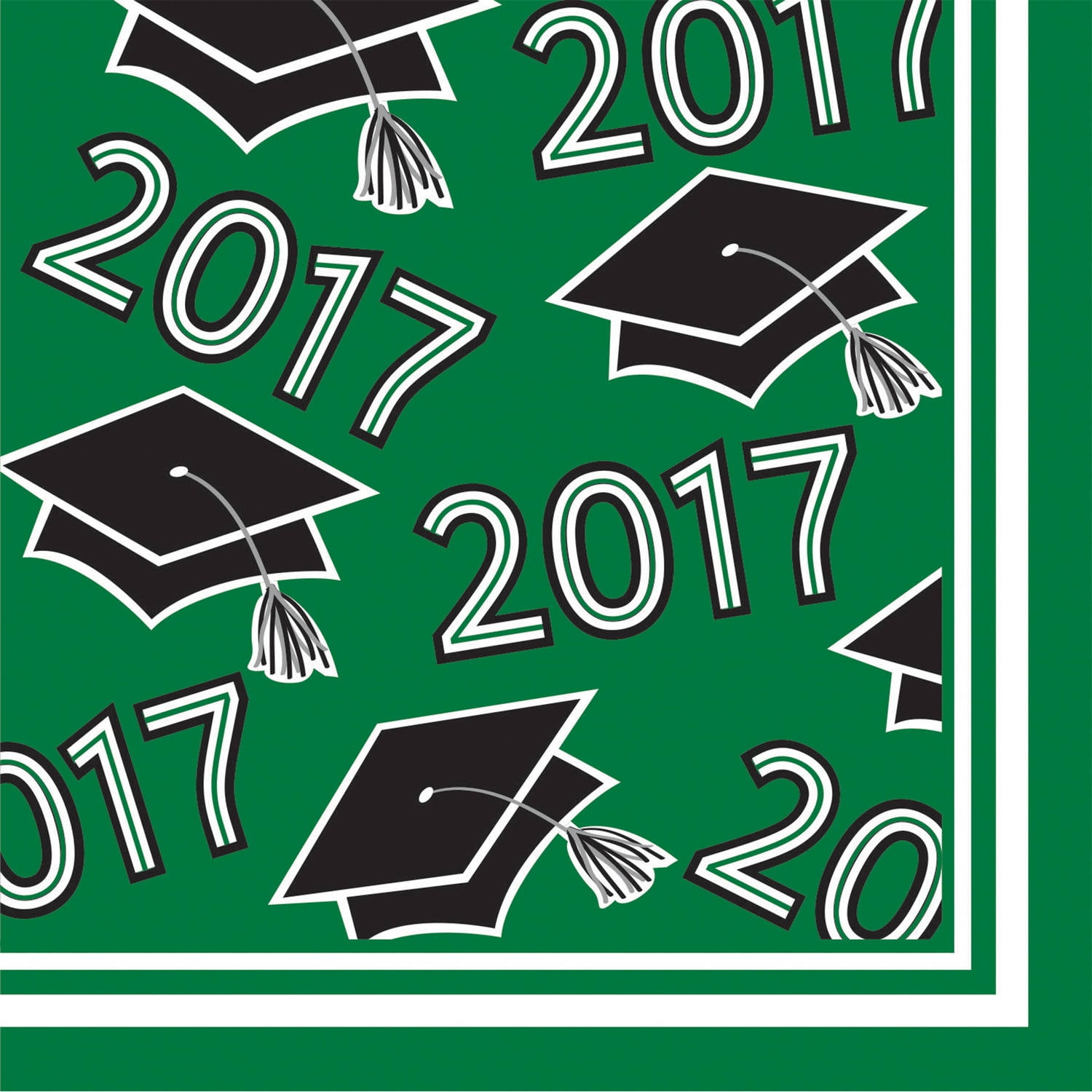 Class of 2017 Emerald Green Beverage Napkins, 36pk by CREATIVE CONVERTING