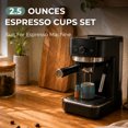 thumbnail image 4 of Unique Bargains 2.5oz Ceramic Espresso Cups with Wooden Handle Porcelain Espresso Shot Cups Set of 2 Demitasse Cups for Coffee or Tea Black/Blue, 4 of 7