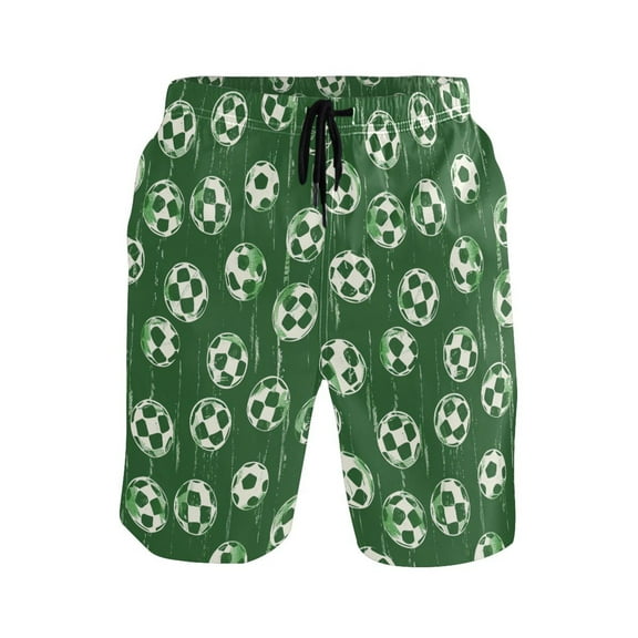 joogoo Men's Swim Trunks Football Soccer Ball Beach Shorts with Pockets M