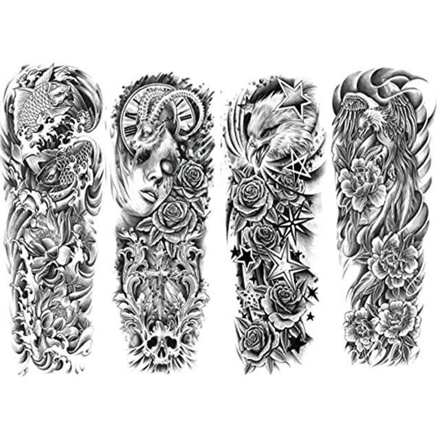 Tatuajes en El Hombro Falsos 4 Piezas Suministro Fiesta Animal para Cuerpo Brazo