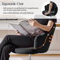 thumbnail image 4 of Office Chair Velvet Upholstered Task Computer Desk Shell Makeup Vanity Swivel Adjustable Metal Gold Base Bedroom Black, 4 of 12