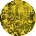 thumbnail image 1 of Ahgly Company Machine Washable Indoor Round Persian Yellow Bohemian Area Rugs, 4' Round, 1 of 4