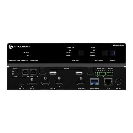 Atlona - Omega Series Multi-format 4 x 2 Matrix Switcher - Black