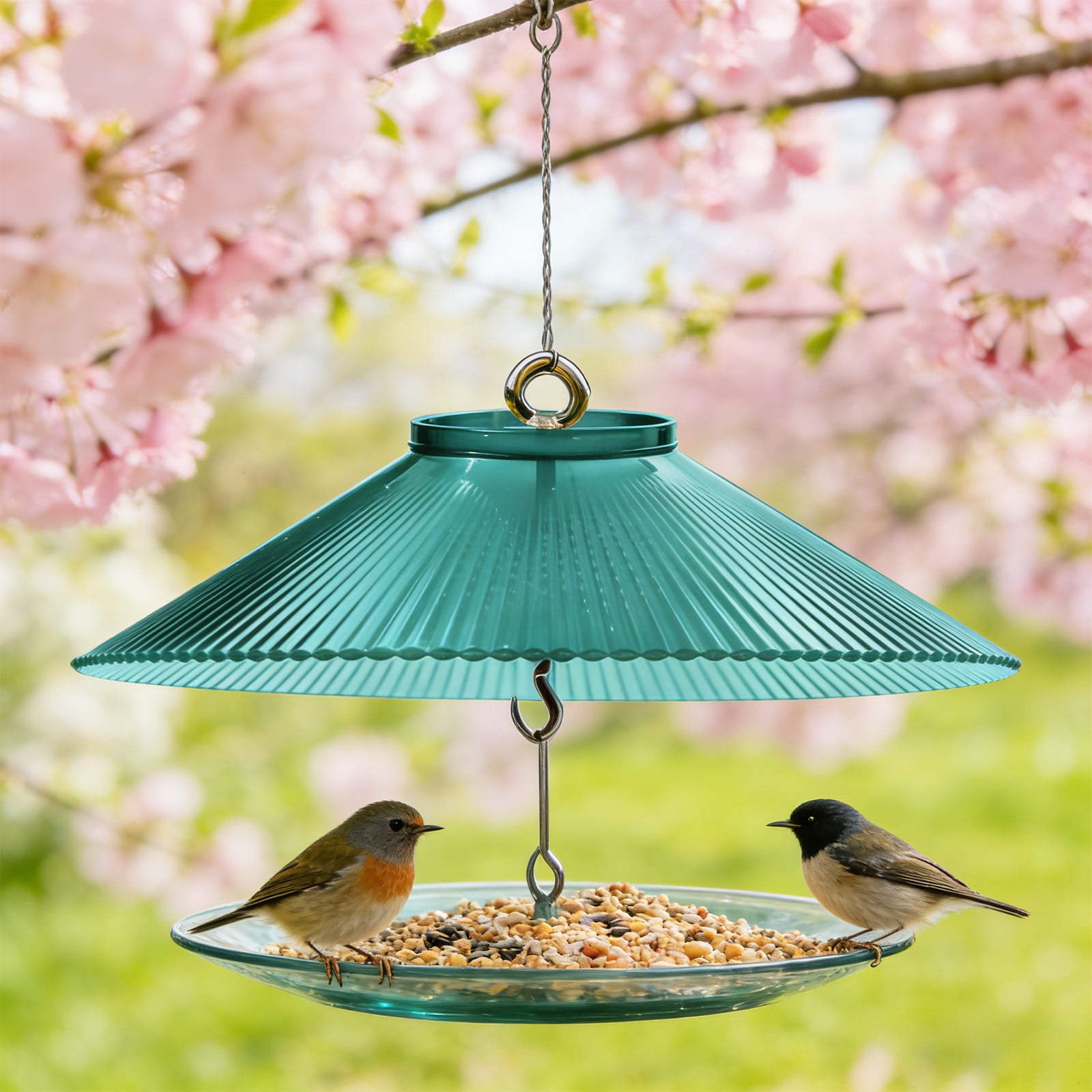Clear Bird Feeder Rain Cover - Weather Guard for Outdoor Hanging Feeders, Protects from Rain Snow & Sun, Includes Metal Hanging Hook, Fits Most Feeders 10 Inch