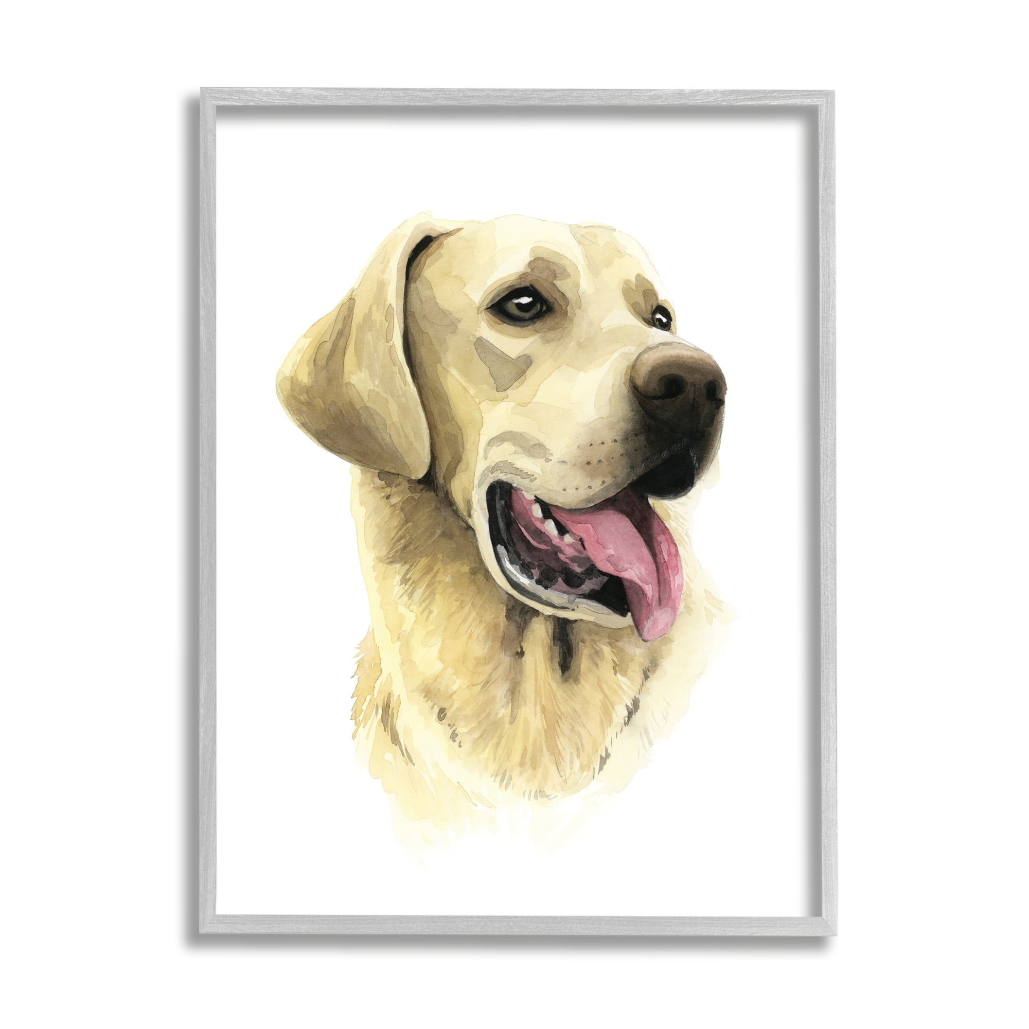 Grace Popp Labrador Retriever Energetic Portrait Expression Canine Pet 16" x 20" Framed Painting Art Print, by Stupell Home Décor