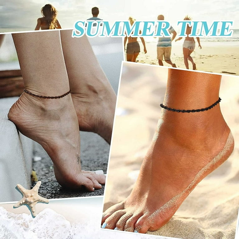 ChainsProMax Black Anklets Ankle Bracelet Men 3mm Men Summer