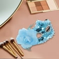 thumbnail image 4 of Unique Bargains Masque de Fête Demi-Visage à Sequins Floraux pour Mascarade Bleu PVC, 4 of 5