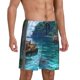 thumbnail image 2 of Balery Tropical Paradise Window View Pantalones cortos de pijama de punto de algodón para hombre con cinturilla y bolsillos-XX-Large, 2 of 6