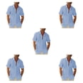 thumbnail image 2 of Minnieouse Camisa de hombre, transpirable, de verano, con botones de repuesto, cuello levantado, Color sólido, camisas de moda para el hogar y la Type2 NO2, 2 of 6