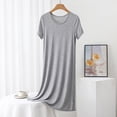 thumbnail image 2 of yillto Women Short Sleeve Nightshirts Summer Lightweight Loose Crewneck Sleepwear Pajamas Nightgowns, 2 of 5
