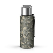 Camouflage 20oz Stainless Steel Thermal Bottle with Tea Filter and Cup Lid, Vacuum Insulated Coffee Mug with 316L Inner Liner, Leakproof Travel Thermos for Office, Commute & Outdoor