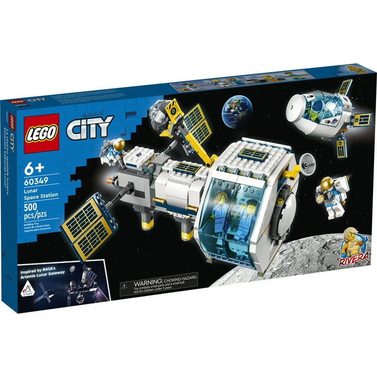 LEGO City Lunar Space Station, 60349 NASA Inspired Building Toy, Model Set  with Docking Capsule, Labs and 5 Astronaut Minifigures 
