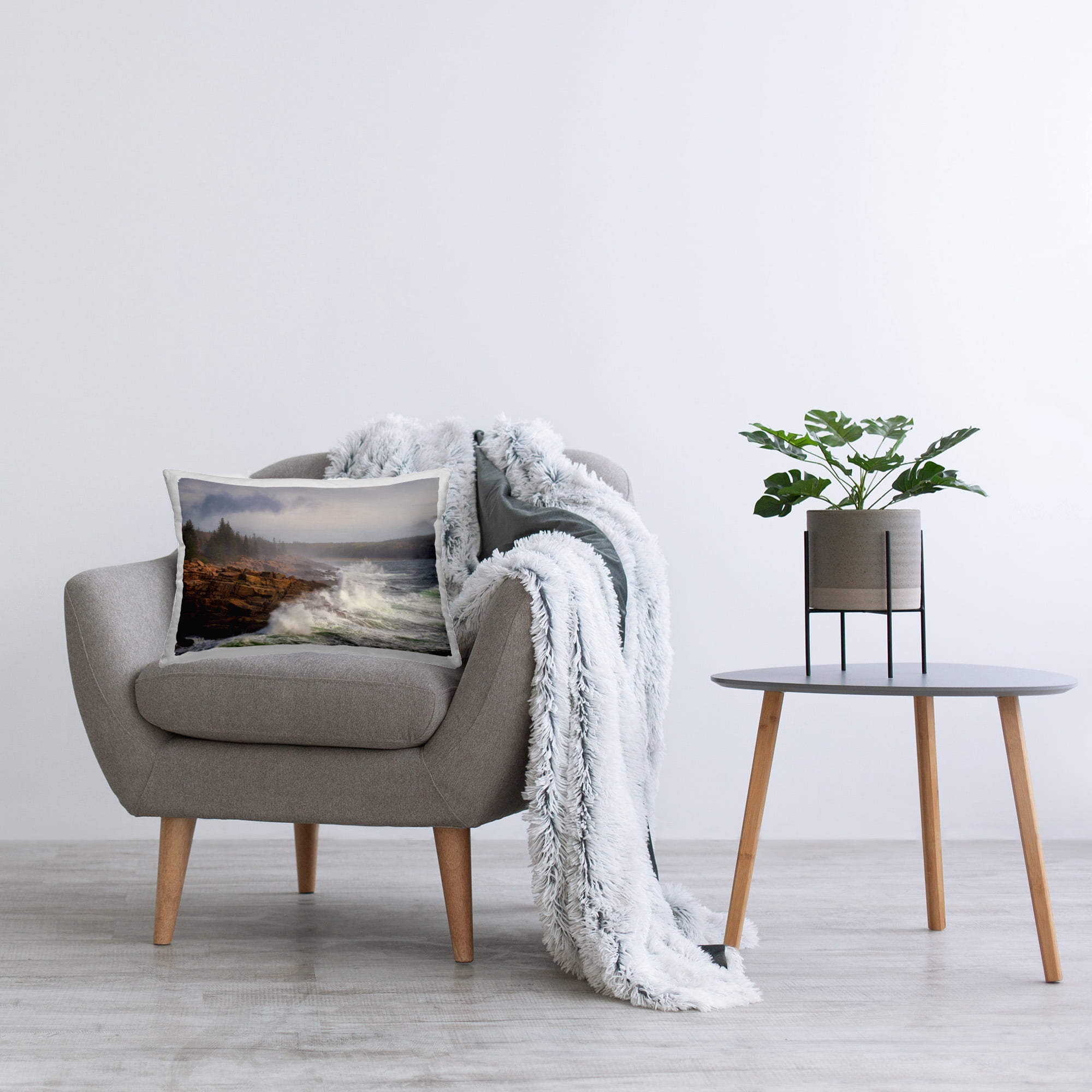 Stupell Industries Splashing Ocean Waves Decorative Printed Throw Pillow Design by Danny Head