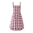 thumbnail image 1 of Delantal de moda de poliéster para mujer, mono de cocina con doble bolsillo y cintura para cocinar, ropa de trabajo, lindo estilo occidental, 1 of 5