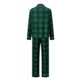 thumbnail image 3 of Family Matching Christmas Pajamas Plaid Long Sleeve Tops and Pants Sleepwear Set, 3 of 10