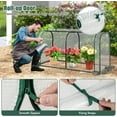 thumbnail image 5 of PetFurnishn Portable Mini Greenhouse, 47" x 22" x 24" Green House w/ Roll-up Zipper Door, Metal Frame, Waterproof Sun-Protective PE Cover, Small Greenhouses for Raised Garden Bed, Outdoor (White), 5 of 10