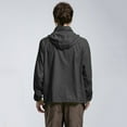 thumbnail image 5 of Bcfgryg Mens Solid Color Packable Rain Jacket Lightweight Windproof Raincoat With Hood Outdoor Rain Gear Travel Hiking Cycling Lightweight Casual Jackets For Men, 5 of 5