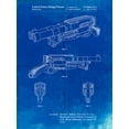 thumbnail image 2 of Borders, Cole 19x24 White Modern Wood Framed Museum Art Print Titled - PP1105-Faded Blueprint Toy Gun Poster, 2 of 4