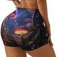 thumbnail image 2 of Kdxio Jungle Path Glowing Mushrooms Print Workout Shorts for Women Seamless Soft Smooth Gym Yoga Scrunch Active Shorts, 2 of 5