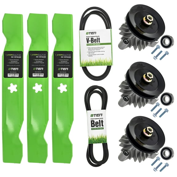 8TEN Blade Spindle Belt Kit for AYP Poulan 532130652 532137152 44-inch MK1010038