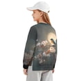 thumbnail image 2 of Xoenoiee Robin Moon Cherry Blossom Print Girls Oversized Sweatshirts Crewneck Long Sleeve Tunic Pullover Shirts Side Slit 2025 Fall Clothes, 13-14 Years, 2 of 7
