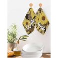 thumbnail image 2 of Spring Daisy Kitchen Dish Towels for Drying Dishes Set of 4, Botanical Brown Yellow Flowers Oil Painting Waffle Weave Microfiber Hand Tea Bathroom Towels Quick Dry & Absorbent Towel 12x12, 2 of 7