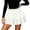 White, variant on Lusa Women's Summer Pure Color Mini Skirts Elastic Waisted Tiered Ruffle Short Skirts Elegant High Waist a Line Japanese Korean Style Cute Sweet Skirt for Casual Party Daily Wear Black XL