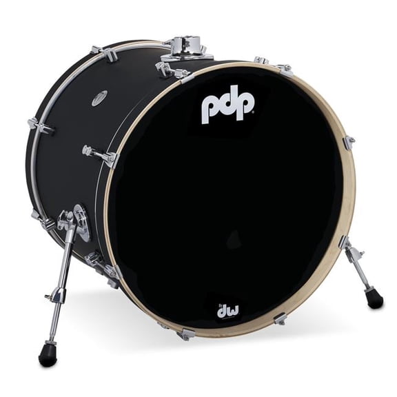 PDP PDCM1822KKBK 18 x 22 in. Series Maple Bass Drum, Satin Black Finish Ply with Chrome Hardware