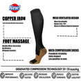 thumbnail image 3 of 5 Pairs Medical Sport Compression Socks - 15-20mmhg Graduated Knee-High Support for Men & Women, Ideal for Soccer, Running, and Nurses, 3 of 8