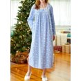 thumbnail image 1 of Women's Flannel Adaptive Hospital Gowns Open Back Nightgowns, 1 of 1