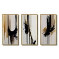 thumbnail image 2 of Designart "Minimalism in Gold I" Abstract Framed Wall Art Set Of 3 - Black Modern Frame Canvas Set For Living Room Decor, 2 of 6