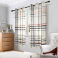 thumbnail image 2 of Yayeee Window Curtains Set of 2 for Living Room Light Filtering 63"x52", Beige Plaid Pattern, 2 of 7