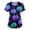 Purple(Pumpkin Cartoon Bat), variant on Halloween Womens Scrubs Tops V Neck Short Sleeve Plus Size Scrub Shirts Pumpkin Cartoon Bat Nursing Scrubs Stretchy Summer Holiday Fashion Uniform Workwear With Pockets Purple 3XL