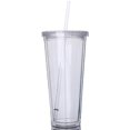 thumbnail image 2 of Reusable Tumblers with Lid and Straw, white Colored Acrylic Plastic Cups, 2 of 4