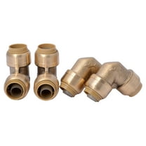 Shark Bite U248LFA4 1/2" X 1/2" Brass Push 90° Elbow 4 Count