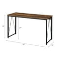 thumbnail image 3 of Rustic Industrial 47" Writing Desk - Weathered Oak & Black Metal, Rectangular Home Office Desk. Durable Particle Board Top. Perfect for Office., 3 of 5