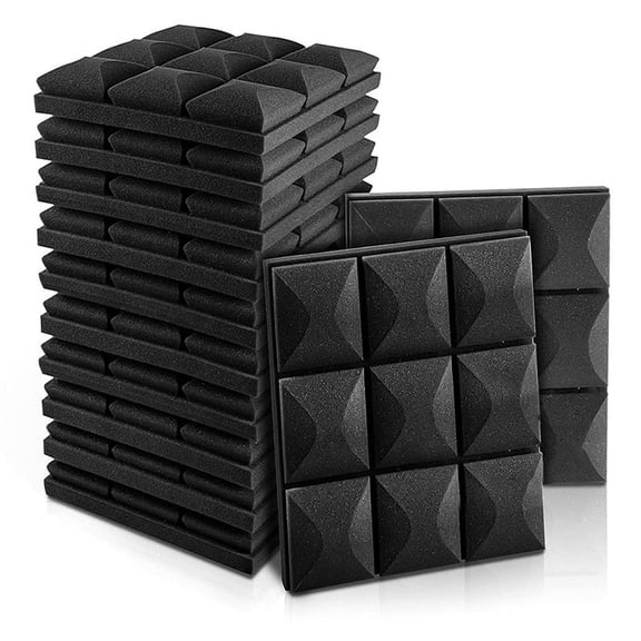 12Pcs Acoustic Foam Panels, Soundproofing Insulation Foam, 30x30cm, No Adhesive