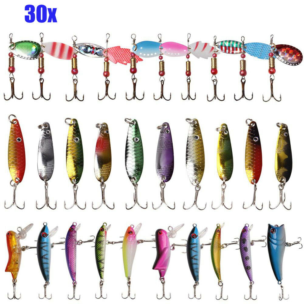 Various Assorted Fishing Lures Spinner Baits Crank Bait Fish Tackle Steel