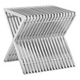 thumbnail image 1 of LexMod Press Stainless Steel Side Table, Silver, 1 of 3